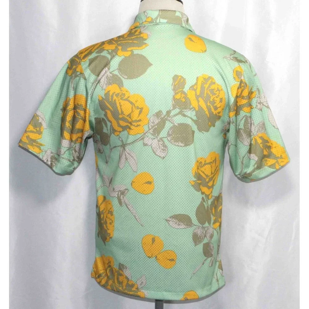 Nike Dri-Fit Rose City S/S Button Front Mesh Shirt‎ FJ1650-308 Mens Size XS